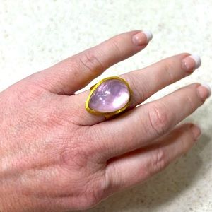 Julie Vos Aspen Statement  Ring - Iridescent Rose - Adjustable Size 8